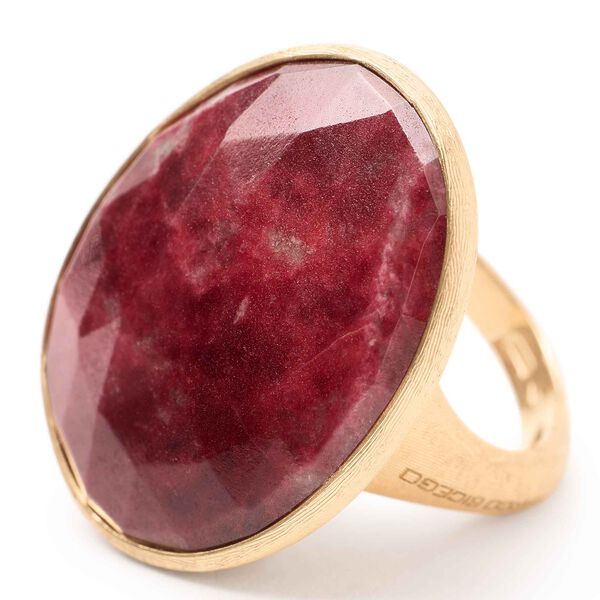 Lunaria Yellow Gold and Thulite Ring